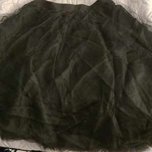 Black tulle knee length skirt
